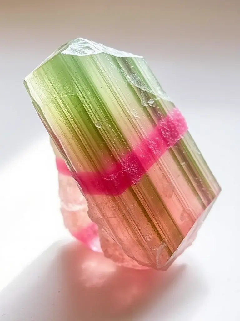 An image displaying a collection of various colored tourmalines, ranging from pink to green, arranged to highlight their unique color variations and clarity, representing the diverse tourmaline selection at AKIHIRO GEMS.